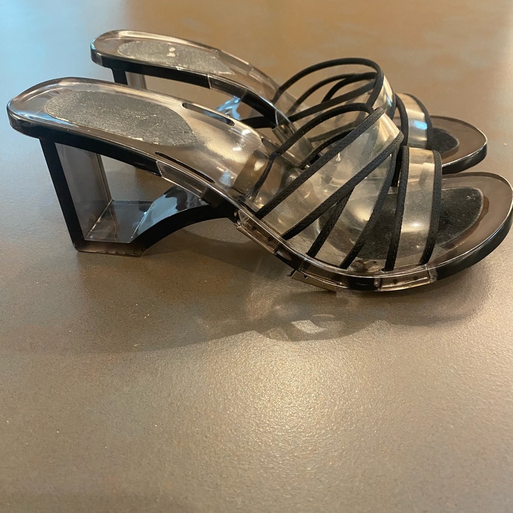Vintage Onex Strappy Transparent Heels - Sz 6